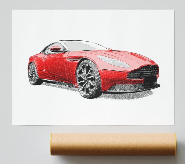 Maserati Red Drawing