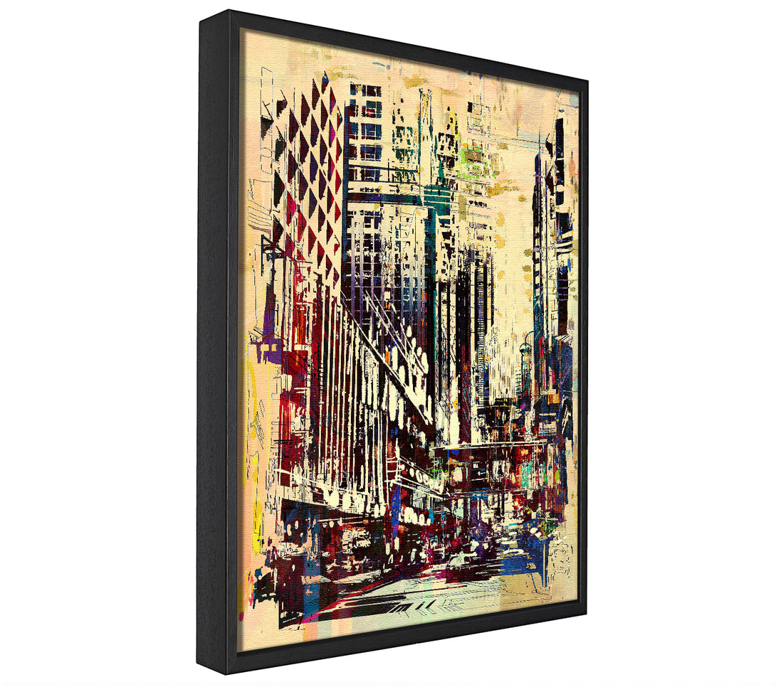 A picture of a NYC Building Blocks framed canvas print sold by Wallart-Direct.co.uk