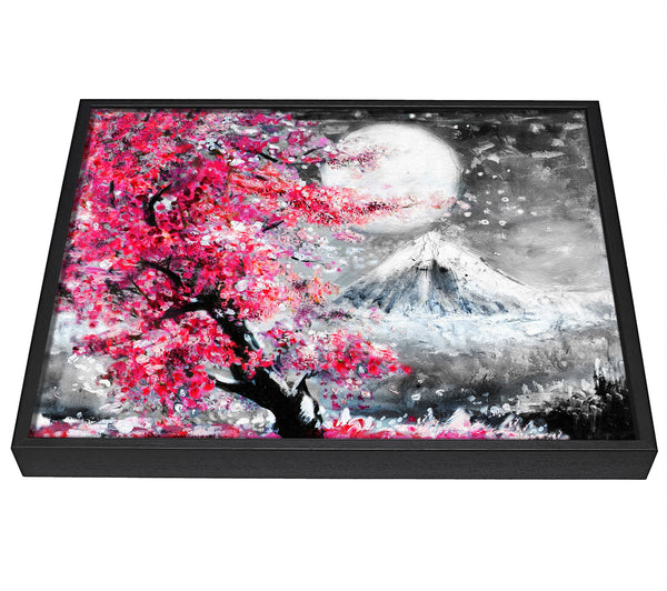 A picture of a Winter Mountain Tree framed canvas print sold by Wallart-Direct.co.uk