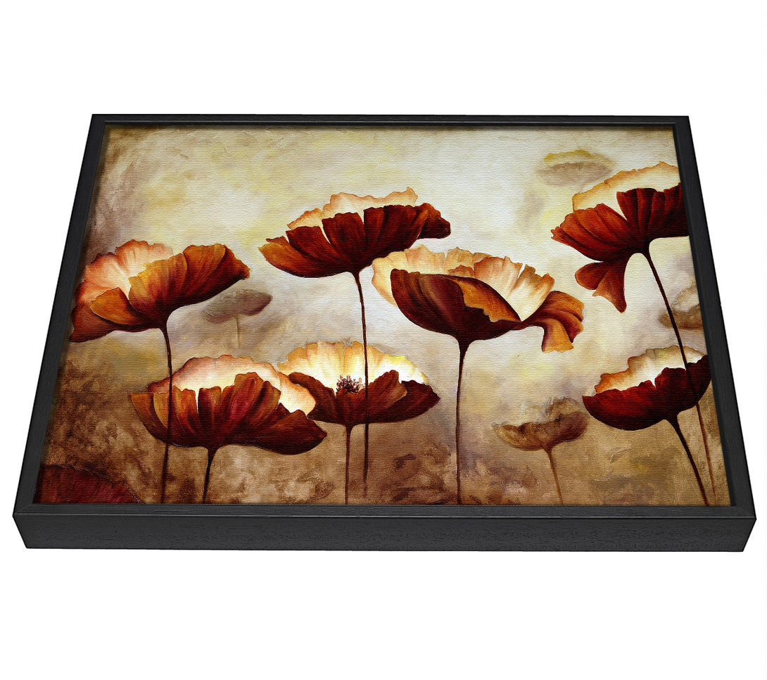 A picture of a Chocolate Poppies framed canvas print sold by Wallart-Direct.co.uk