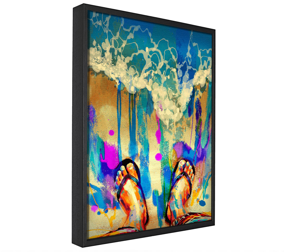 A picture of a Flip Flop Heaven framed canvas print sold by Wallart-Direct.co.uk