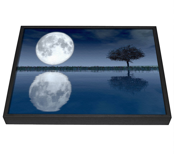 A picture of a Moon Reflection framed canvas print sold by Wallart-Direct.co.uk