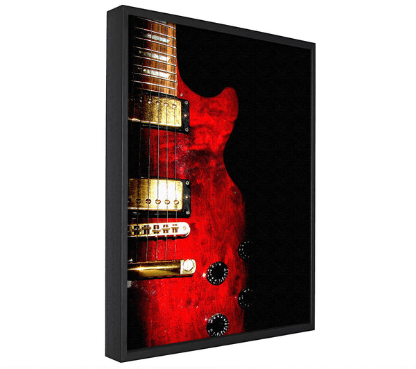 A picture of a Red Electric Guitar framed canvas print sold by Wallart-Direct.co.uk