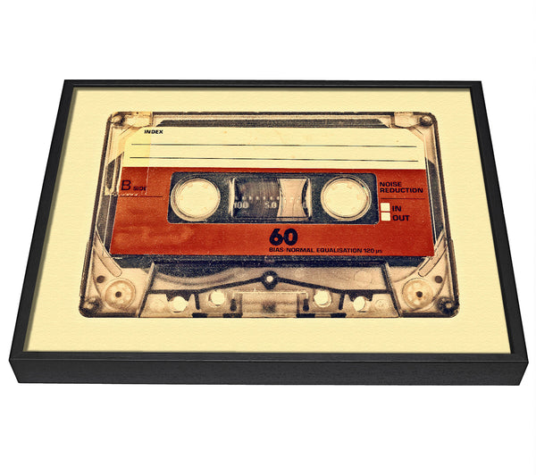 A picture of a Retro Cassette Tape framed canvas print sold by Wallart-Direct.co.uk