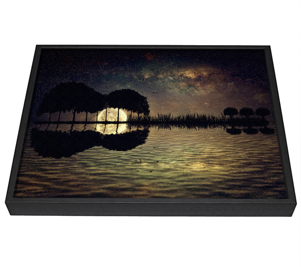 A picture of a Guitar Tree Moonlight framed canvas print sold by Wallart-Direct.co.uk