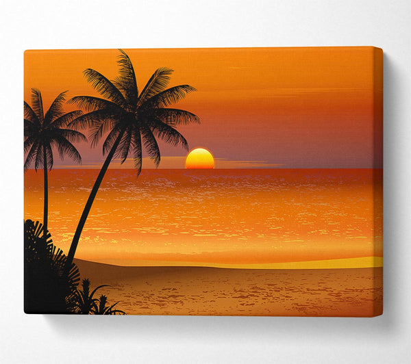 Orange Palm Tree Sun