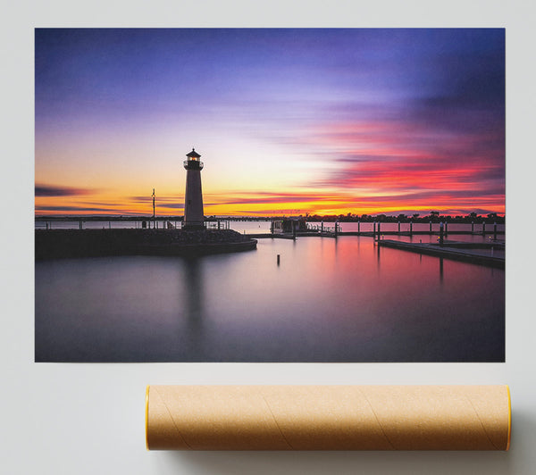 Peaceful Lighthouse Skies