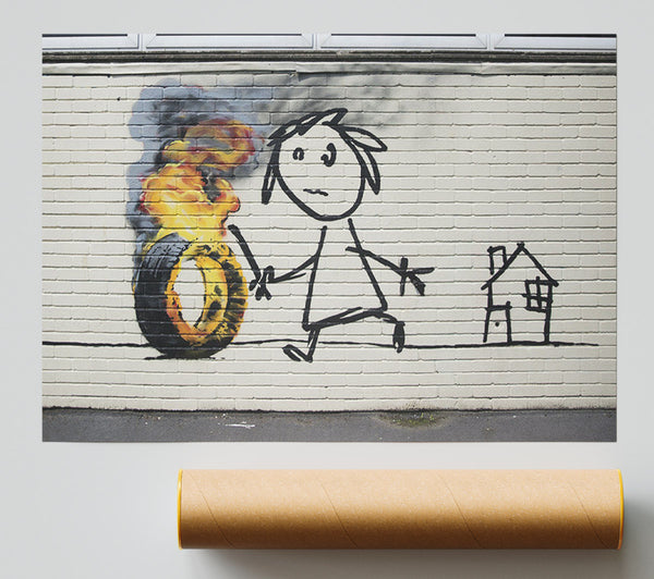 Banksy Fire Tyre