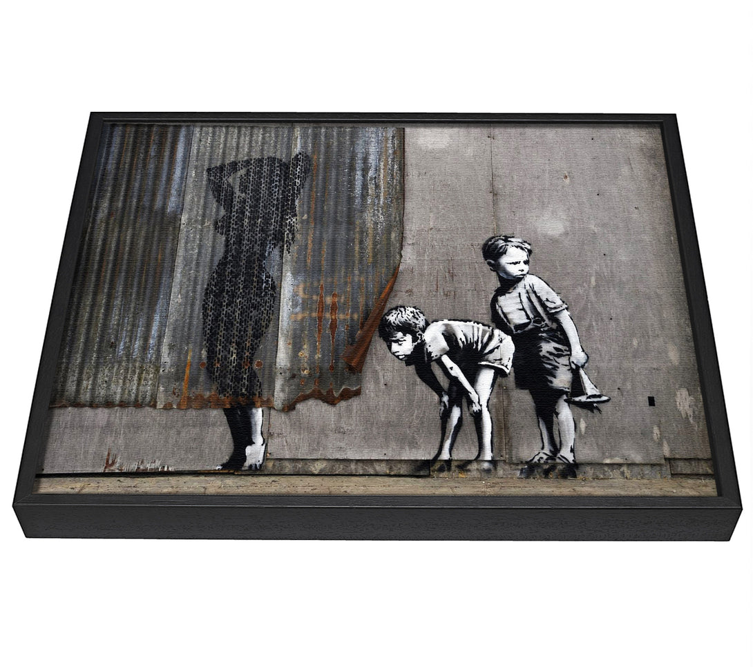 A picture of a Banksy Dismaland framed canvas print sold by Wallart-Direct.co.uk