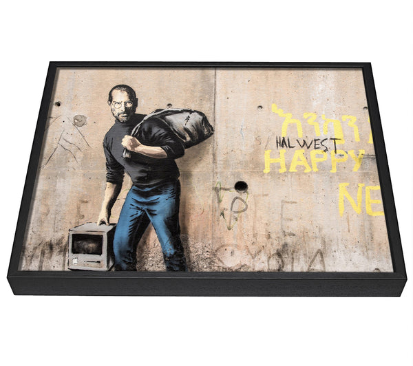 A picture of a Steve Jobs imac framed canvas print sold by Wallart-Direct.co.uk