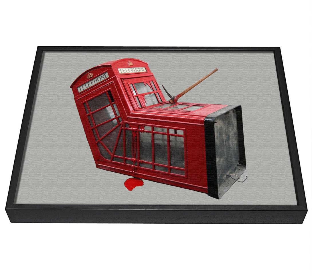 A picture of a Telephone box Dismaland framed canvas print sold by Wallart-Direct.co.uk