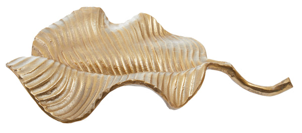 Golden Radiance Luxurious Gold Finish Leaf Dish