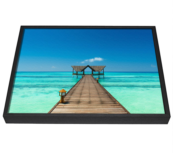 A picture of a The bridge to the sea framed canvas print sold by Wallart-Direct.co.uk