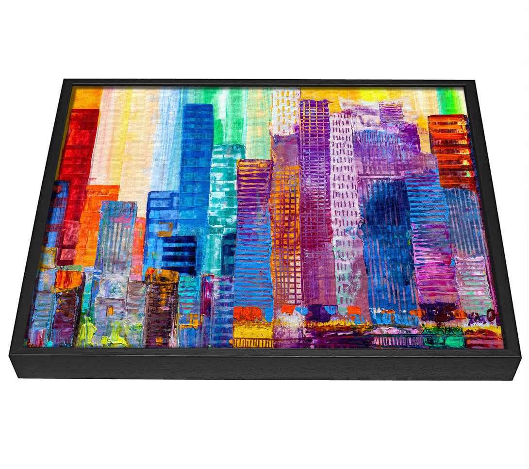 A picture of a City of colour acrylic paint framed canvas print sold by Wallart-Direct.co.uk