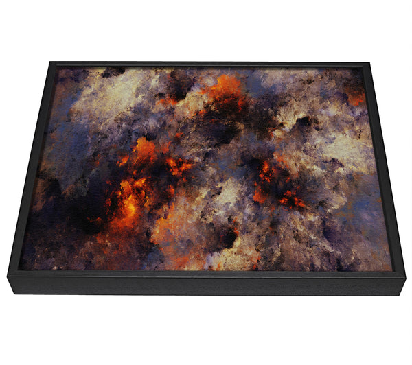 A picture of a Volcanic ash colour splash framed canvas print sold by Wallart-Direct.co.uk