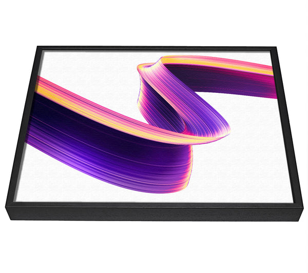 A picture of a Purple Ribbon swirl framed canvas print sold by Wallart-Direct.co.uk