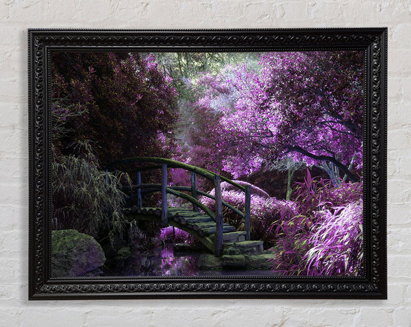 Little foot bridge in the lilac forest