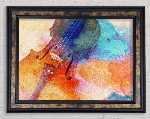 Water colour splash violin