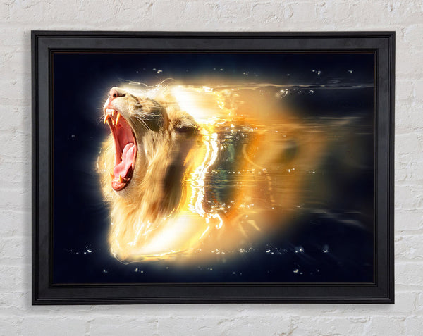 Lion roaring light