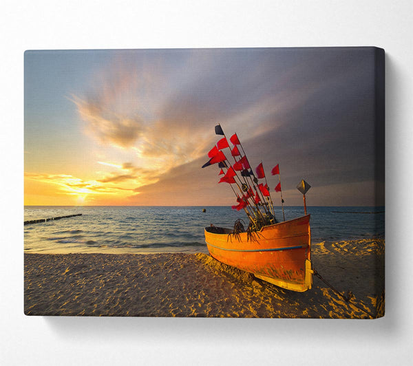 Flags in a fishing boat