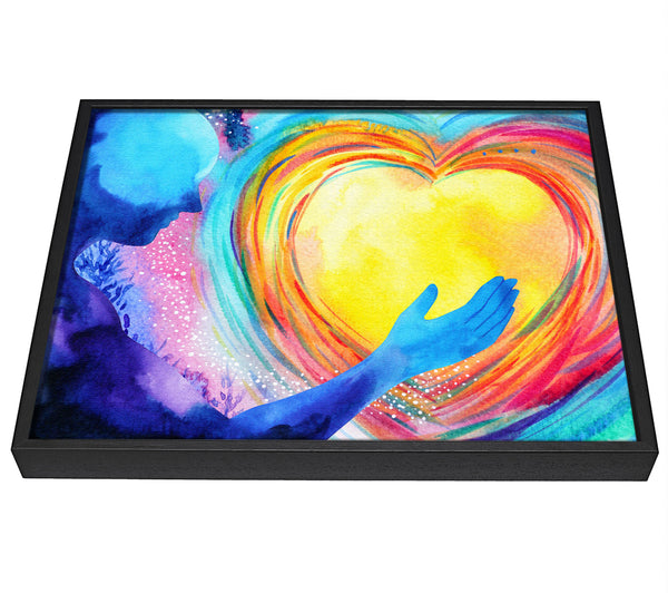 A picture of a Water colour warming heart framed canvas print sold by Wallart-Direct.co.uk