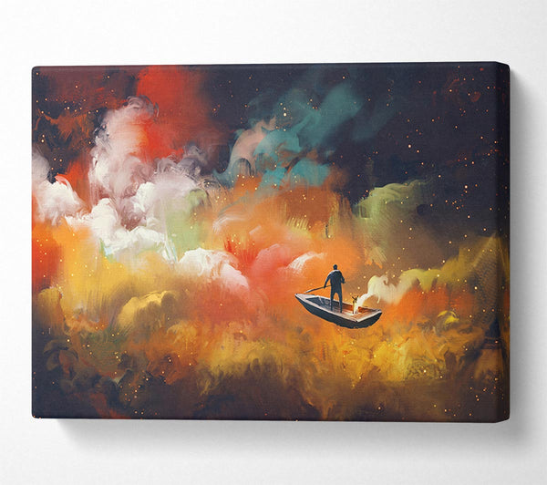 Digital painting row boat