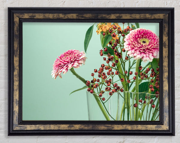 Vase of flowers with berries