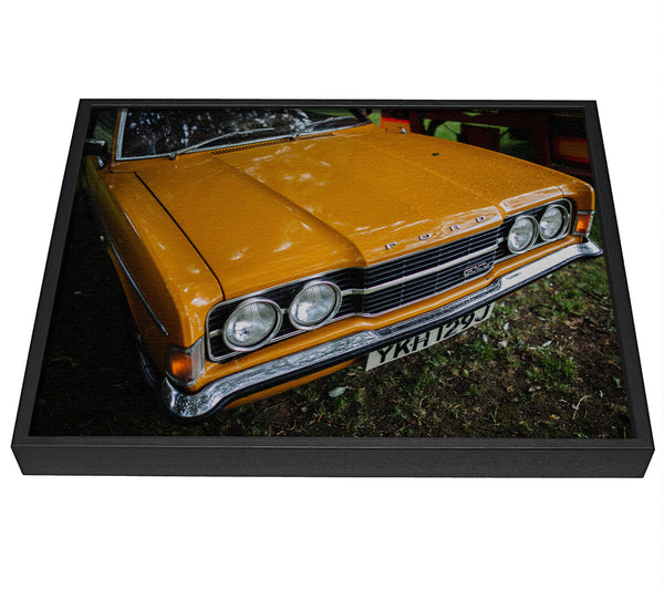 A picture of a Mean yellow classic car framed canvas print sold by Wallart-Direct.co.uk