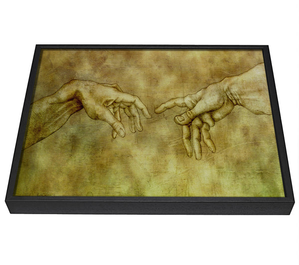 A picture of a Hands of power meeting framed canvas print sold by Wallart-Direct.co.uk