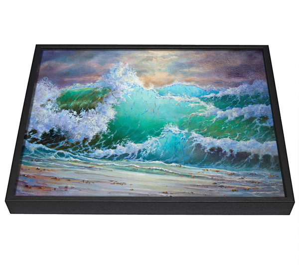 A picture of a Crashing Waters Of Paint framed canvas print sold by Wallart-Direct.co.uk