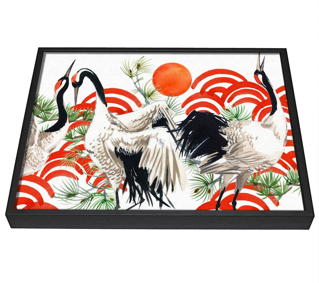 A picture of a Japanese Stork framed canvas print sold by Wallart-Direct.co.uk