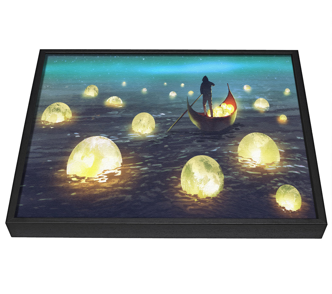 A picture of a Fishing For Stars framed canvas print sold by Wallart-Direct.co.uk