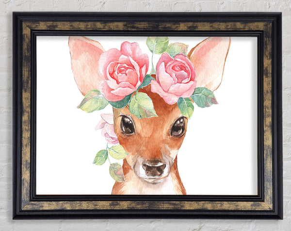 Water Colour Floral Deer