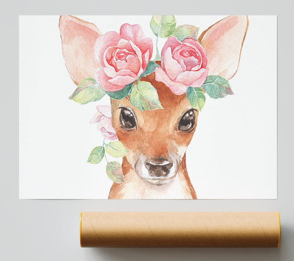 Water Colour Floral Deer