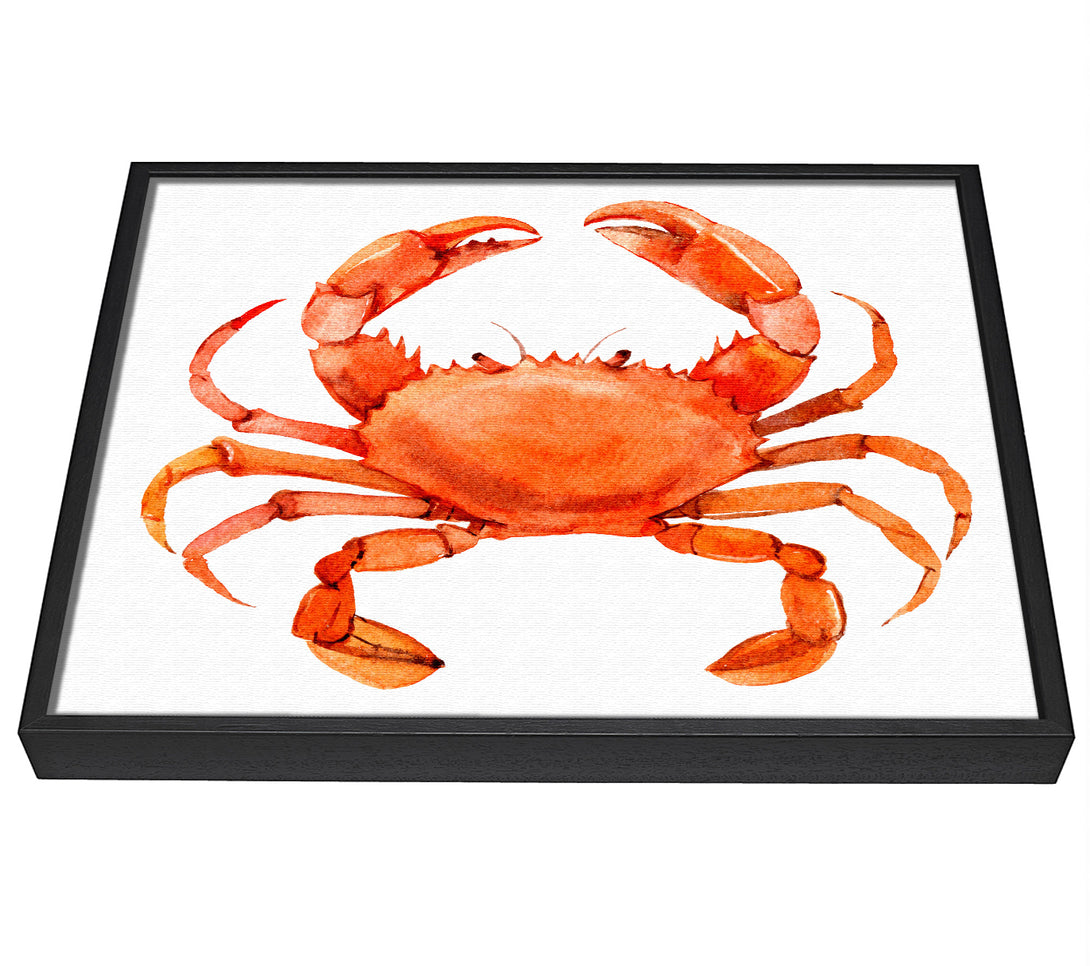 A picture of a Watercolour Crab framed canvas print sold by Wallart-Direct.co.uk