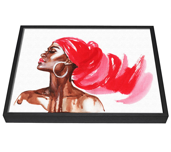 A picture of a Red Head Scarf framed canvas print sold by Wallart-Direct.co.uk