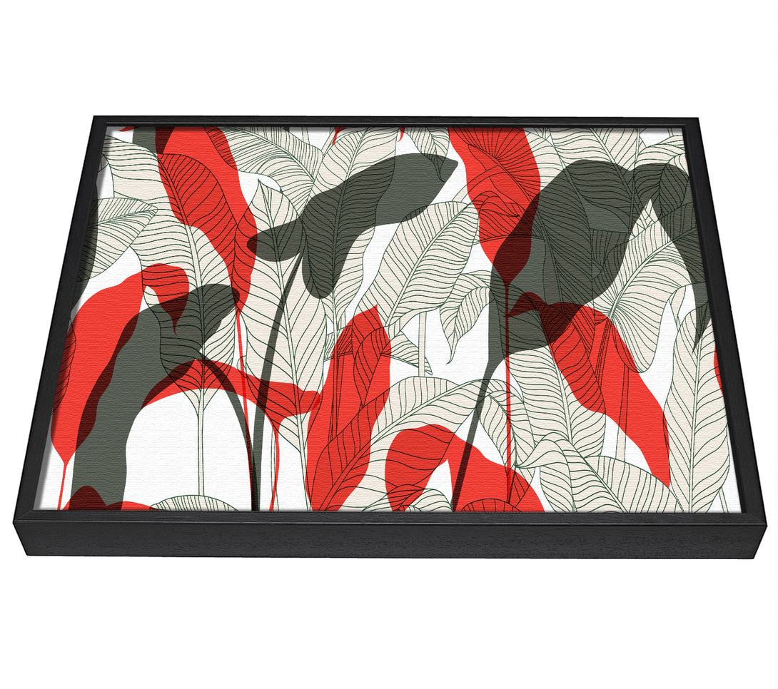 A picture of a Leaves Of Red And Grey framed canvas print sold by Wallart-Direct.co.uk