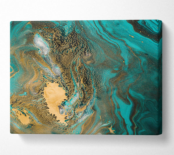 Turquoise And Teal Oil Flow