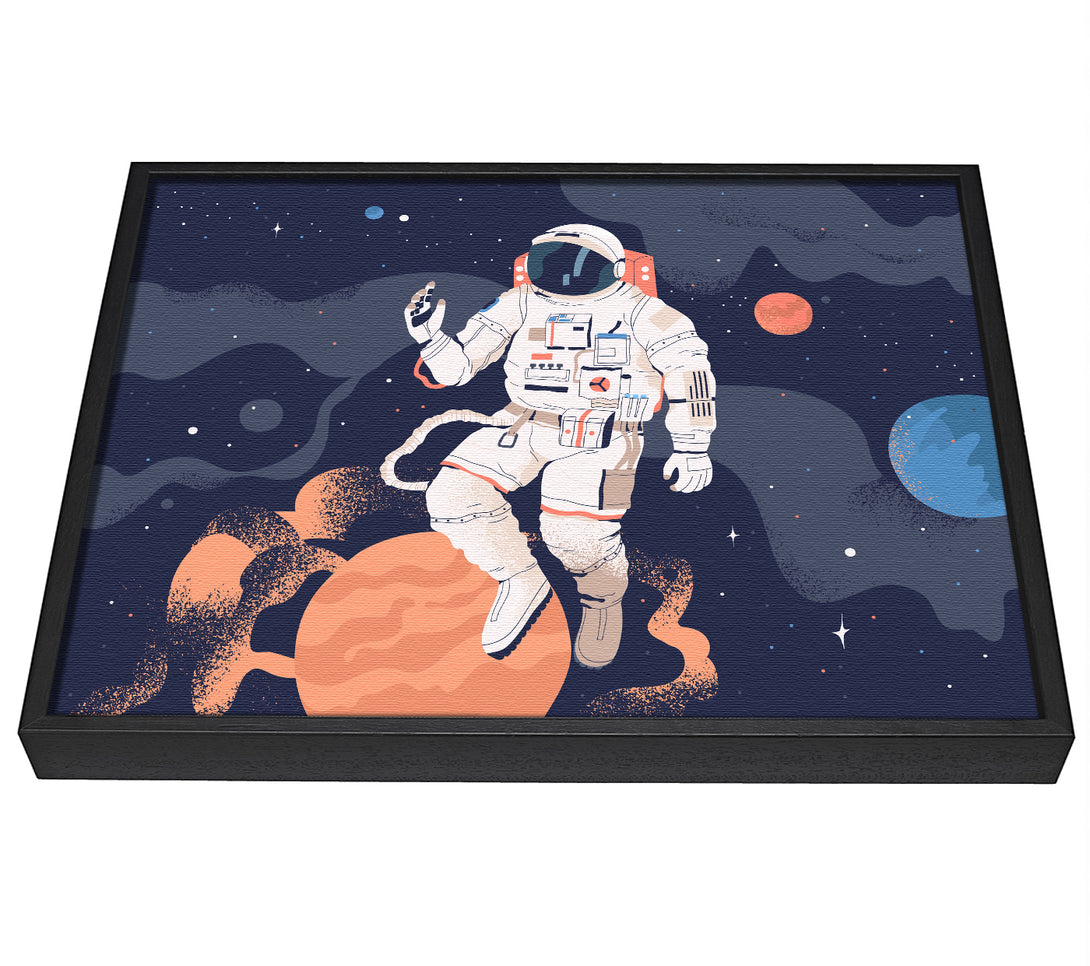 A picture of a Space Man Of The Universe framed canvas print sold by Wallart-Direct.co.uk