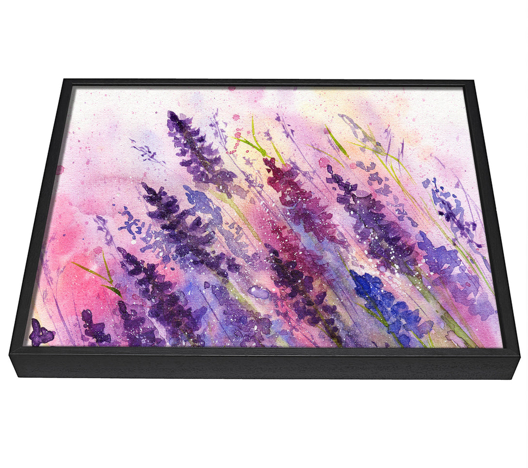 A picture of a Lavender Colour Splash framed canvas print sold by Wallart-Direct.co.uk