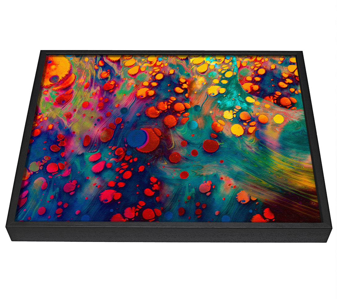 A picture of a Paint Blobs In Oil framed canvas print sold by Wallart-Direct.co.uk