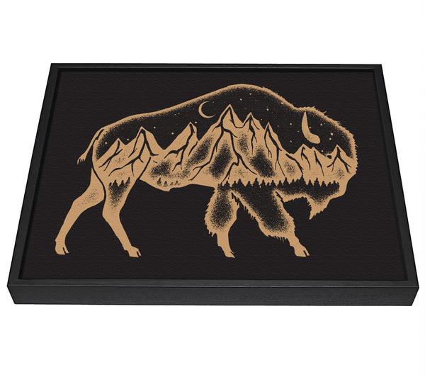 A picture of a Night Bison framed canvas print sold by Wallart-Direct.co.uk