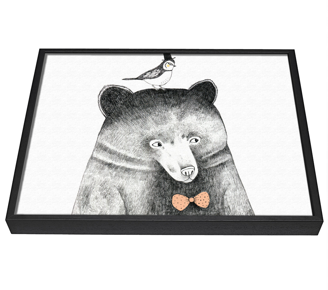 A picture of a Bird And Bear framed canvas print sold by Wallart-Direct.co.uk