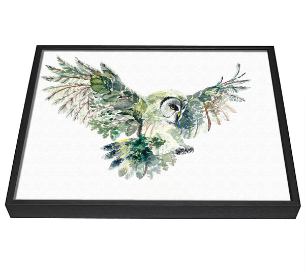 A picture of a The Forest Owl framed canvas print sold by Wallart-Direct.co.uk