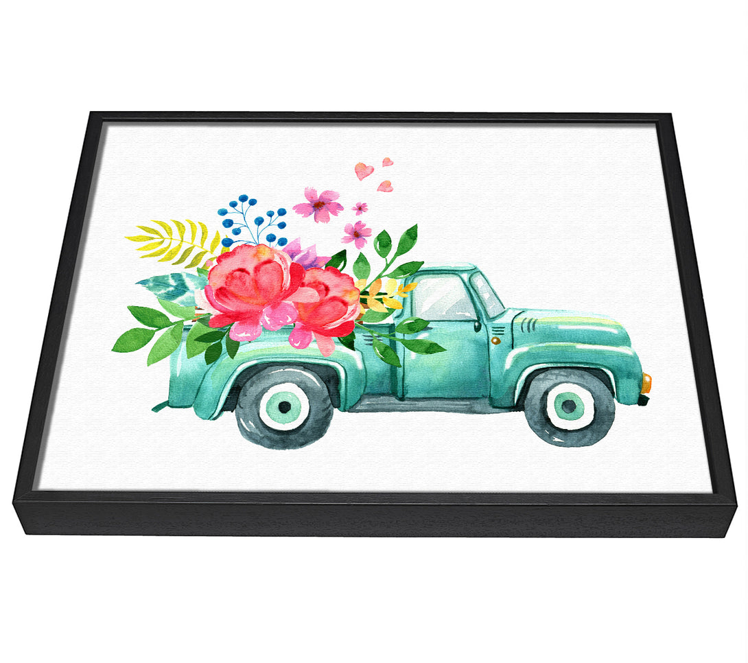 A picture of a Pick Up Flowers framed canvas print sold by Wallart-Direct.co.uk