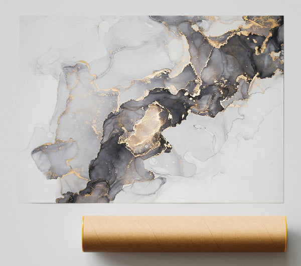 Grey And Gold Marble