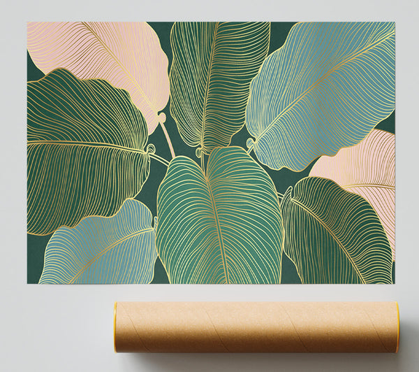 Palm Leaf Gold Lines