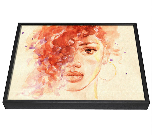 A picture of a The Face Of Watercolour framed canvas print sold by Wallart-Direct.co.uk