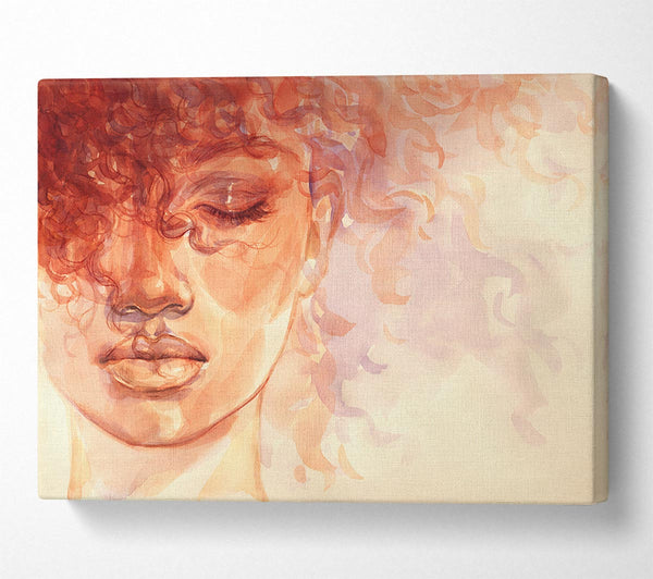 Orange Portrait Of Watercolour