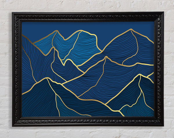 Gold Mountains On Blue